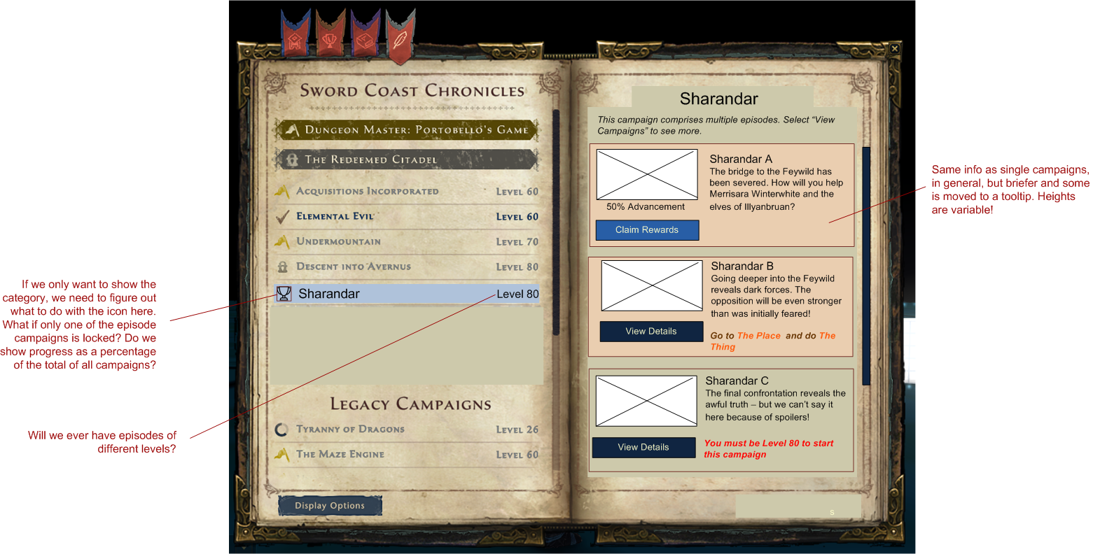 Wireframe 6: right side list